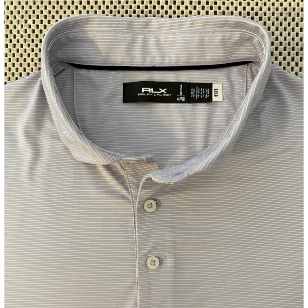 Ralph Lauren RLX Mens Performance Striped Golf Athletic‎ SS Polo Shirt Size XL
